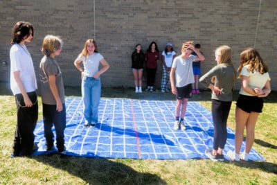 JLMS students outside for math